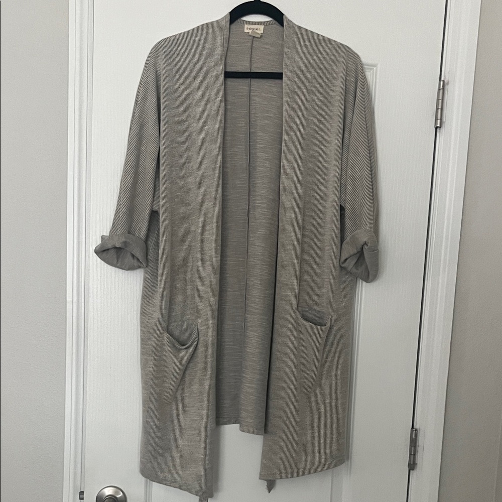 Love Tree Heather Gray Rolled Sleeve Cardigan